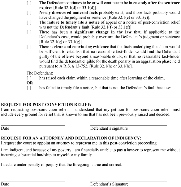 Image 3 within Form 24(b). Notice Requesting Post-Conviction Relief