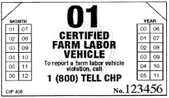 Image 1 within § 1231.5. Farm Labor Vehicle Certification Stickers.