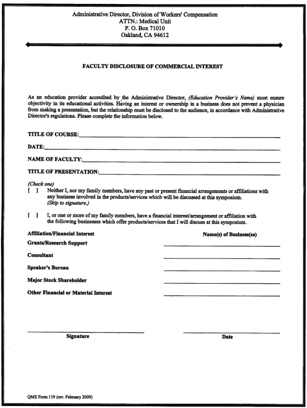 Image 1 within § 119. Faculty Disclosure of Commercial Interest.