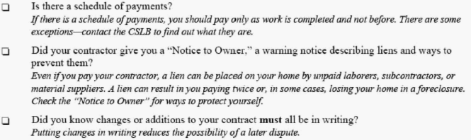 Image 6 within § 872.1. Checklist for Homeowners.