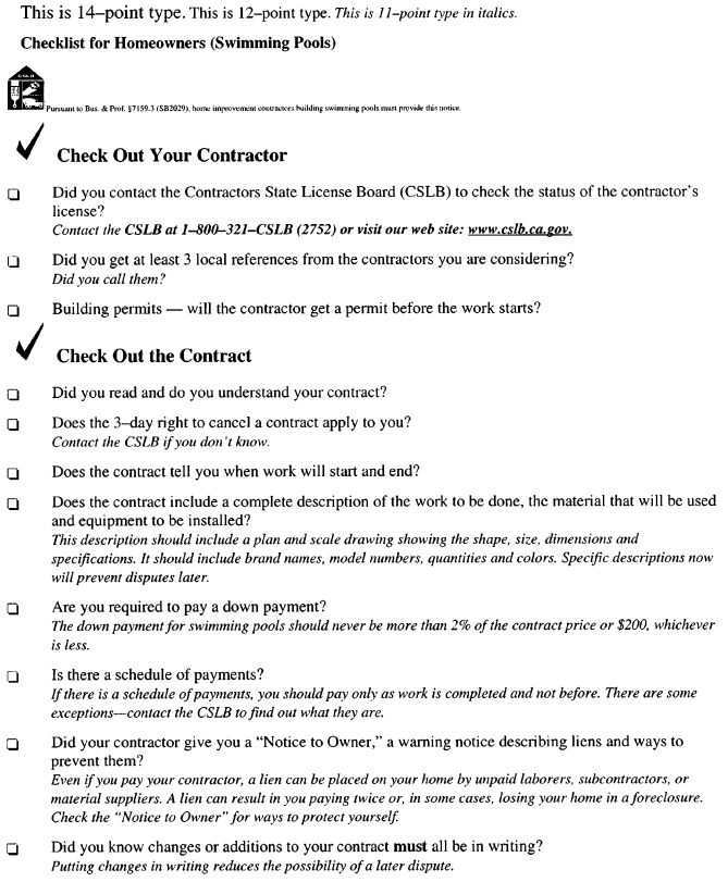 Image 2 within § 872.1. Checklist for Homeowners.