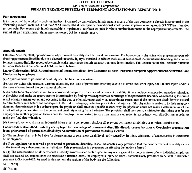 Image 3 within § 9785.4. Form PR-4 “Primary Treating Physician's Permanent and Stationary Report.”