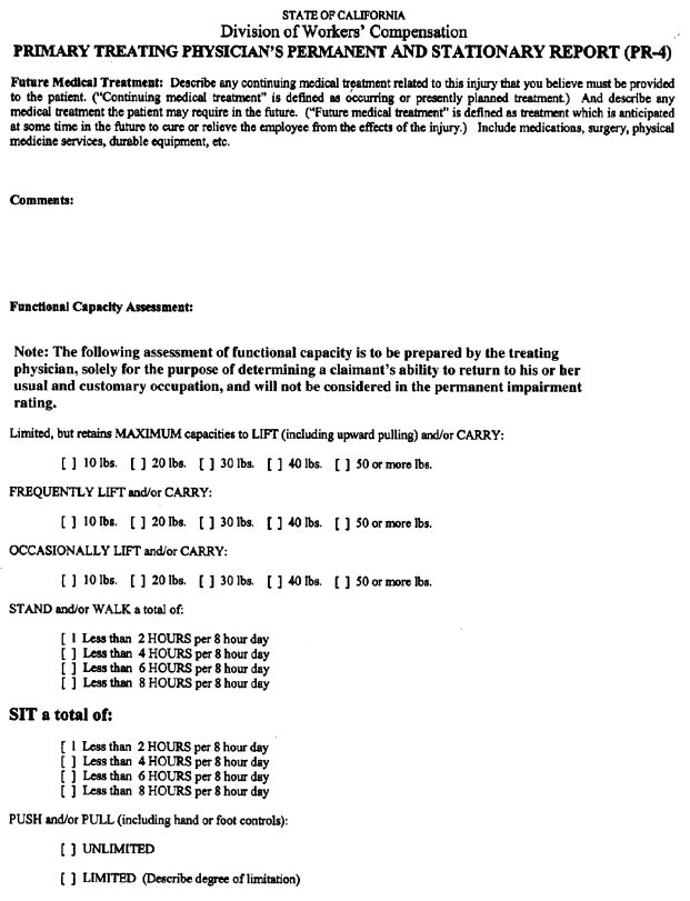 Image 5 within § 9785.4. Form PR-4 “Primary Treating Physician's Permanent and Stationary Report.”