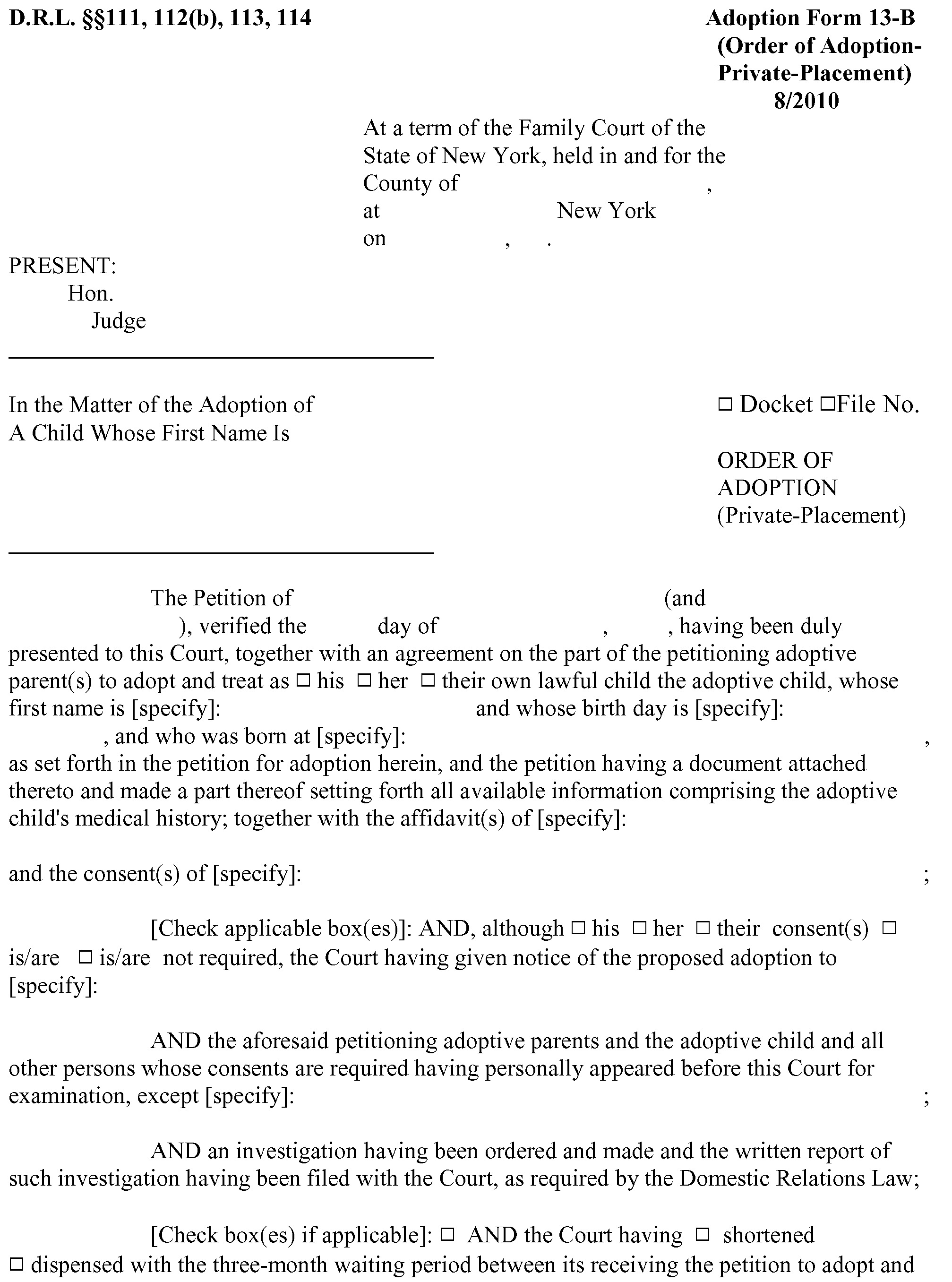 What are the laws regarding adoption in the state of New York?